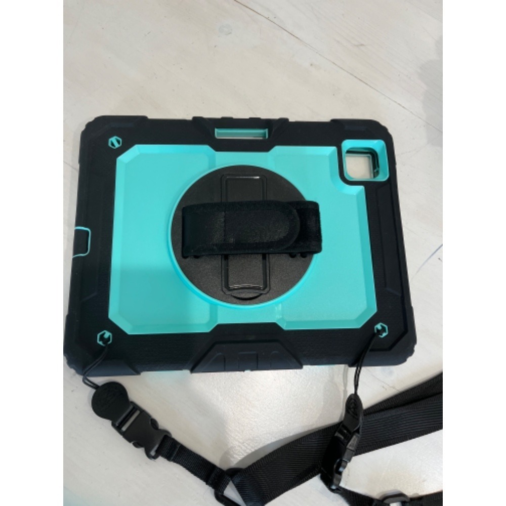 Rugged Tablet Case iPad 8 Cover with Hand & Shoulder‎ Strap & stand - Turquoise
